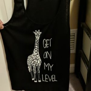 "Get on my level" giraffe tank top